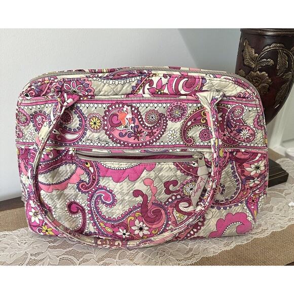 Vera Bradley Bag Paisley Meets Plaid Bowler - Picture 2 of 12